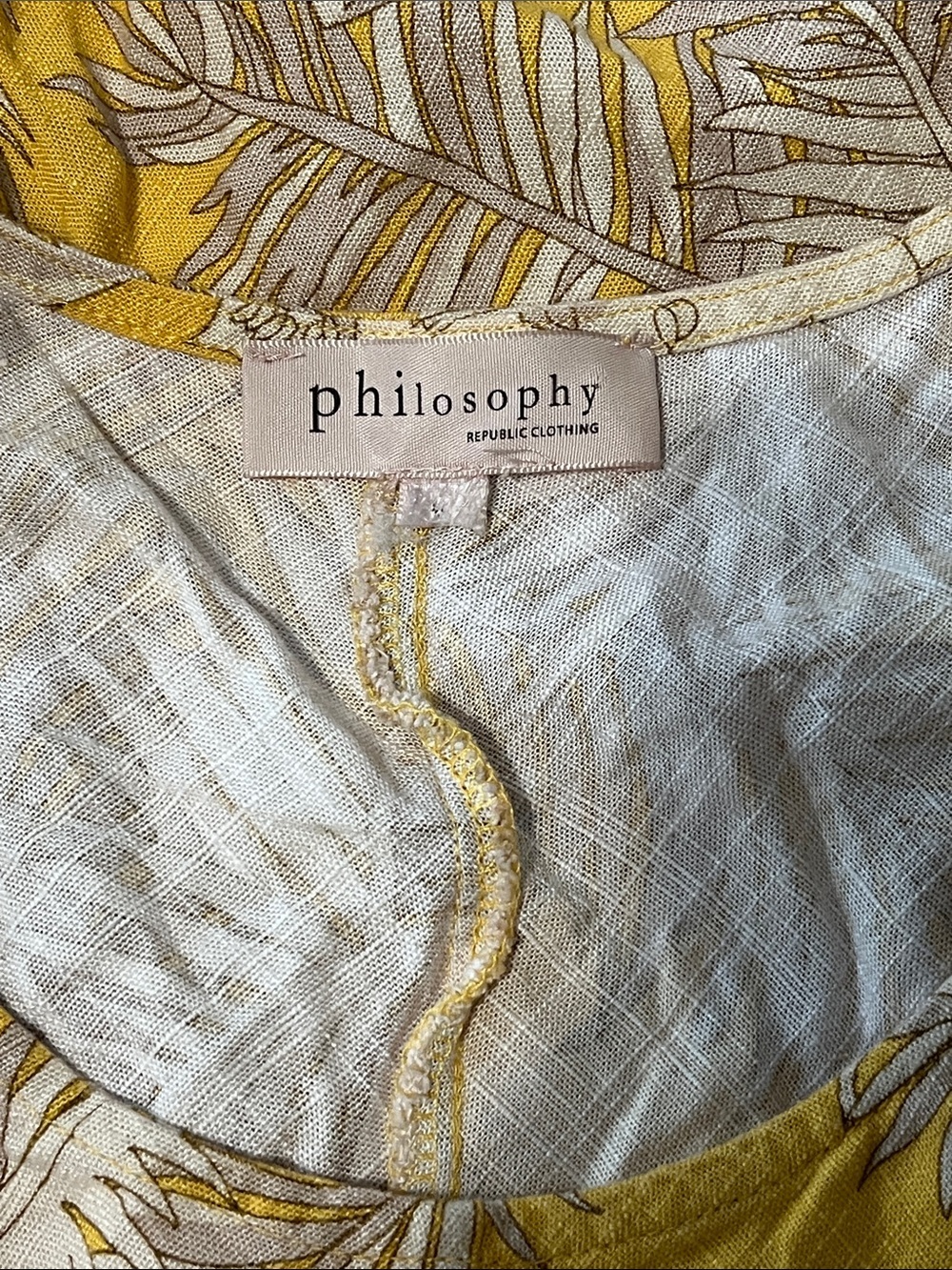 Philosophy Linen Tropical Print Tank Dress - Picture 3 of 3